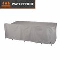 Modern Leisure Garrison Rect/Oval Patio Table & Chair Set Cover, Waterproof, 18 in. Lx64 in. Wx34 in. H, Granite 3005